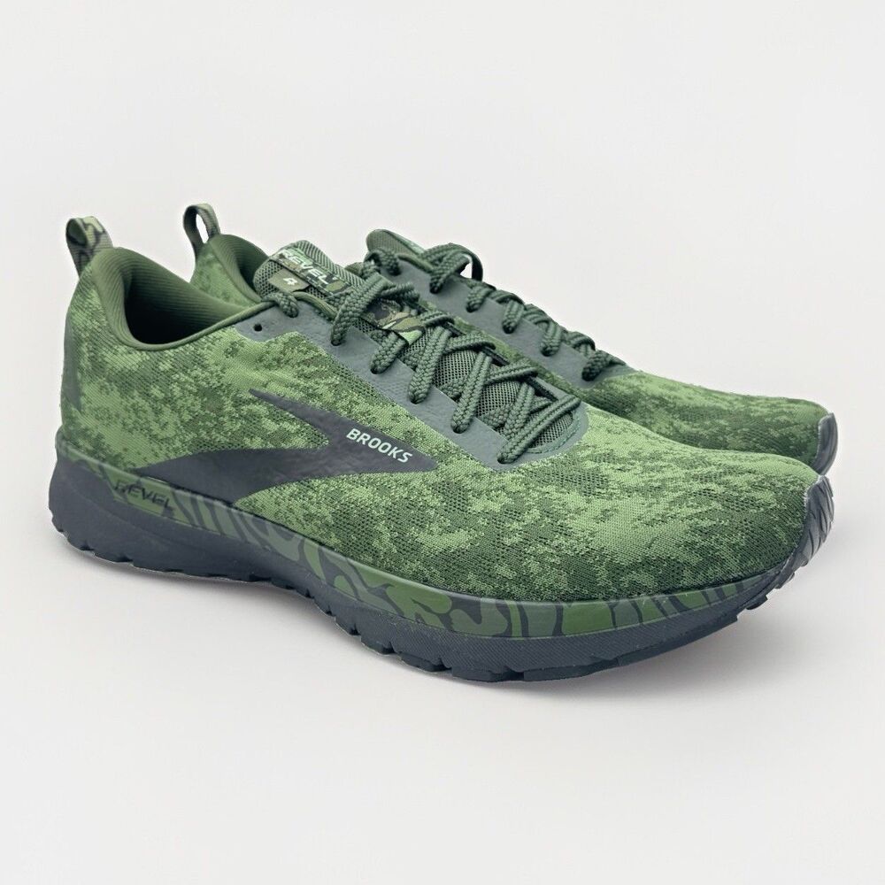 Brooks Revel 4 Green Gray Camo Low Top Lace Up Running Sneaker Men’s Size 11